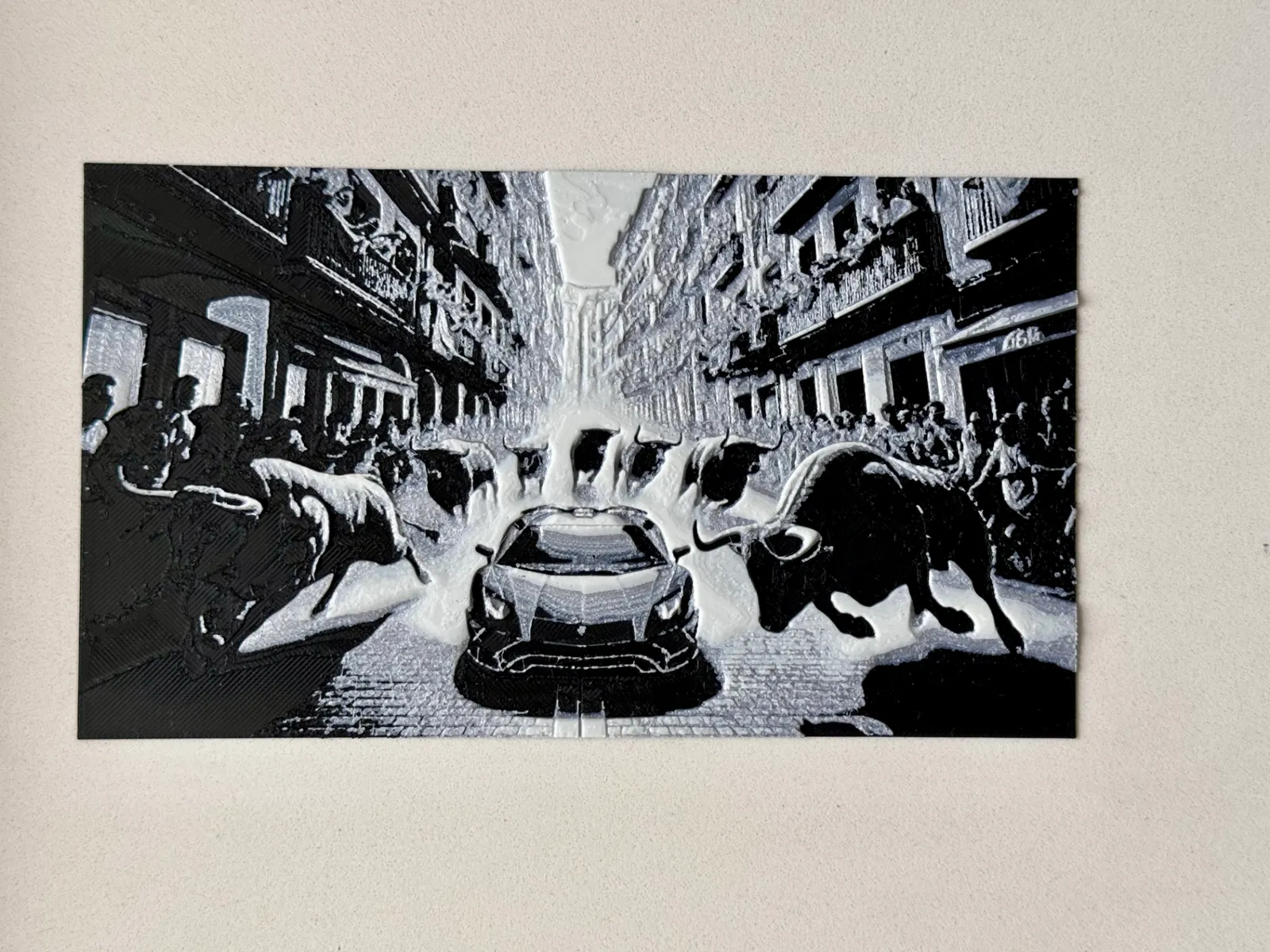 Lamborghini running with the bulls in Pamplona