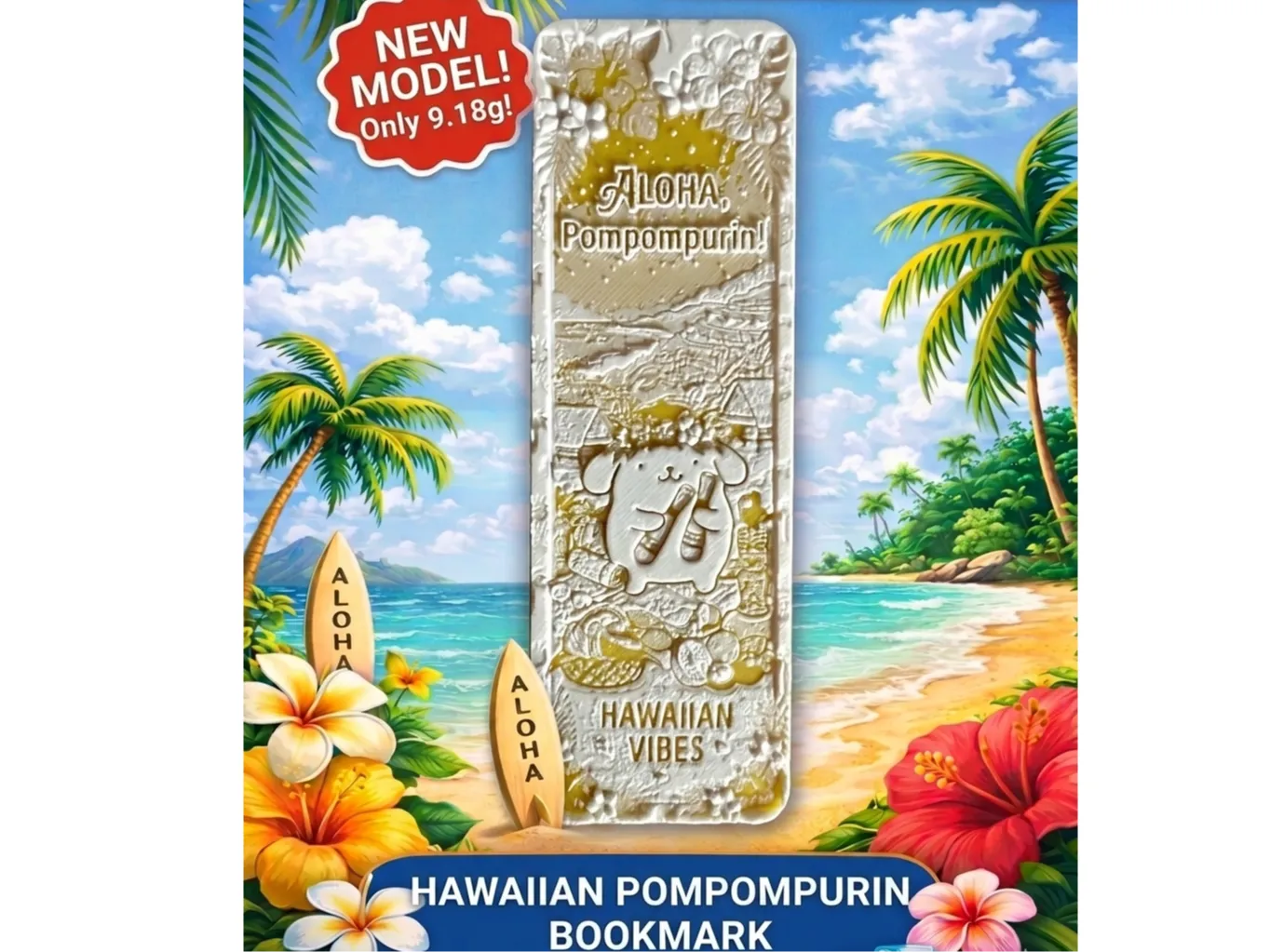 Hawaiian Pompompurin Bookmark
