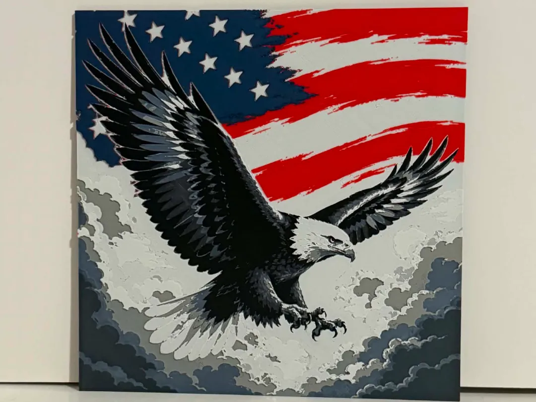 Eagle With Flag Hueforge