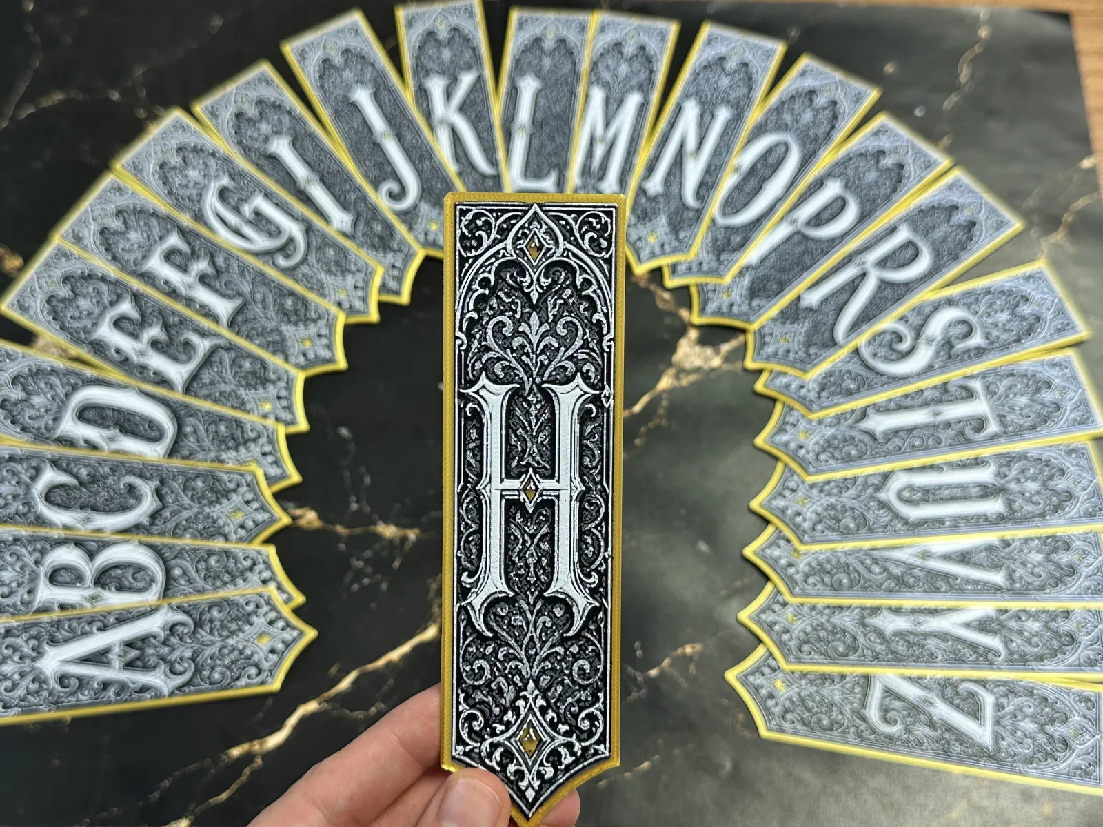 Gothic Letter H Bookmark - HueForge Alphabet