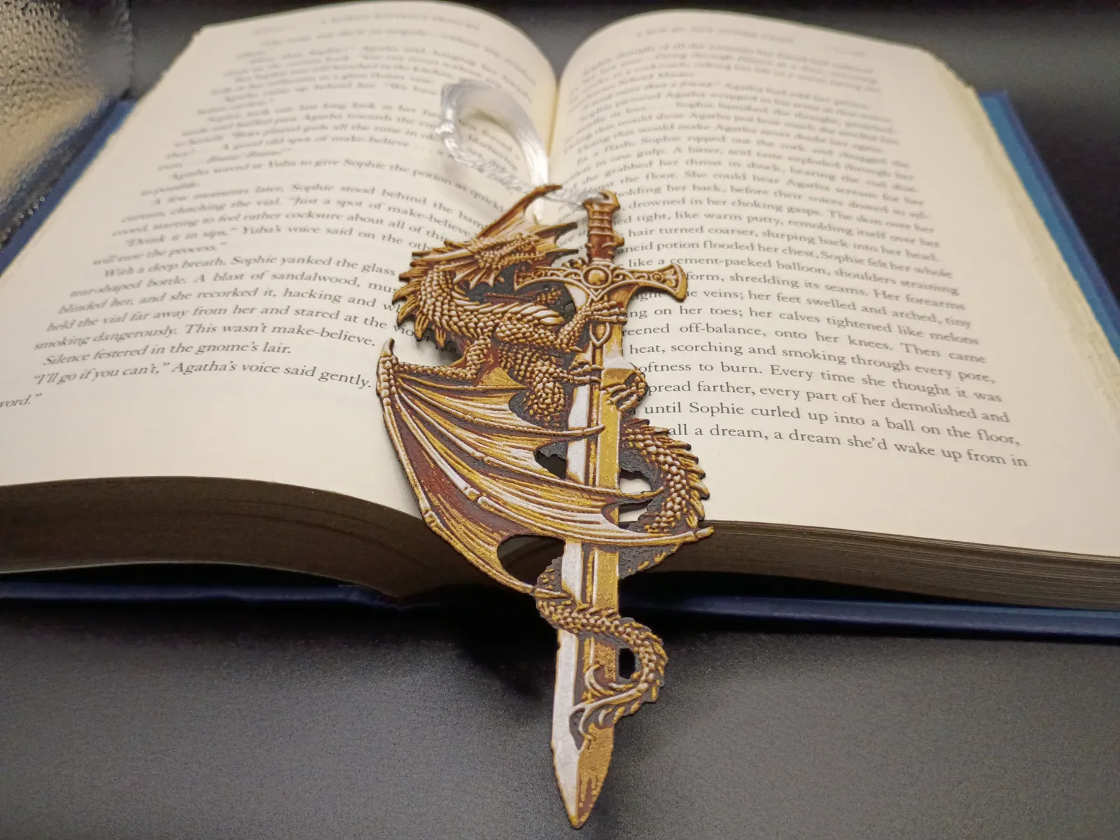 Dragon x Sword Golden Bookmark