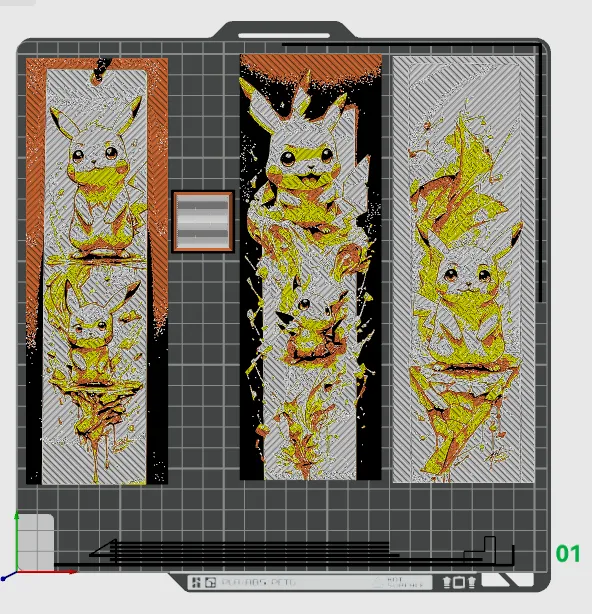 Fan Art set of 3 bookmarks - Pokemon star Pikachu