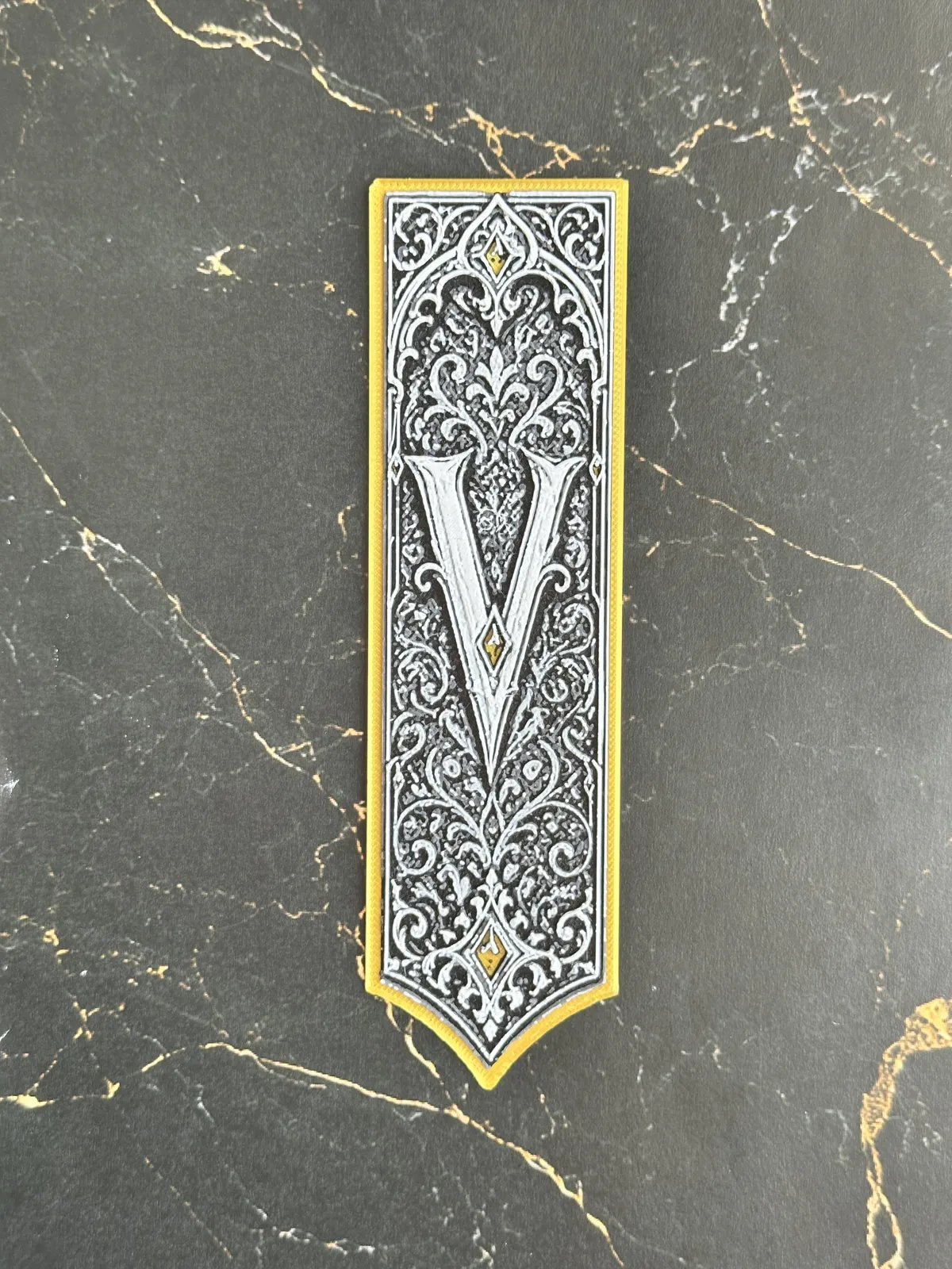 Gothic Letter V Bookmark - HueForge Alphabet
