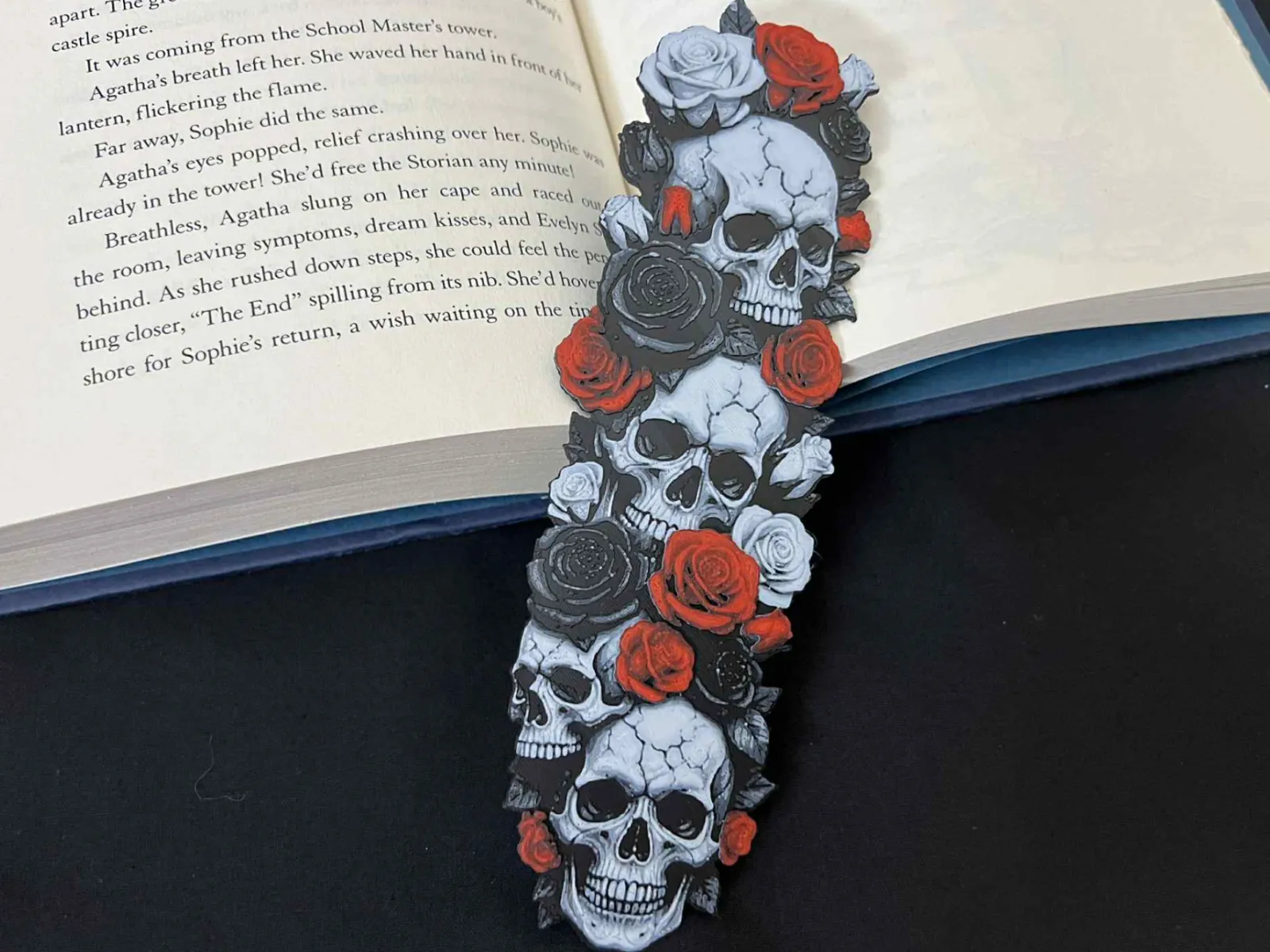 Skulls x 3 Roses Bookmark