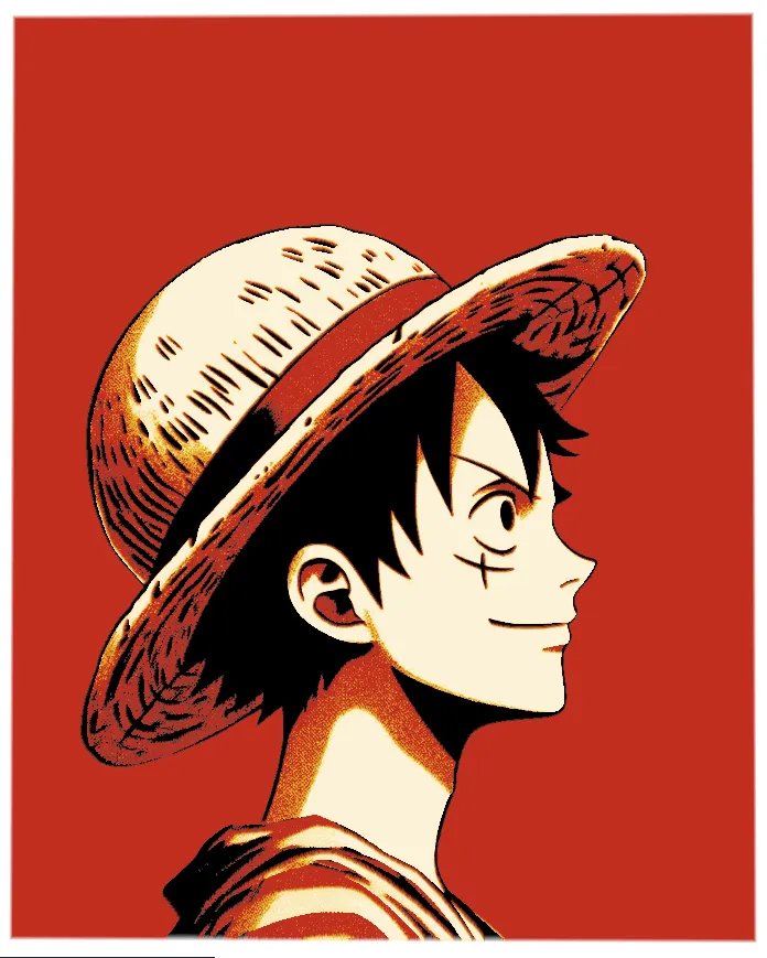 Hueforge - One Piece - Luffy Side View