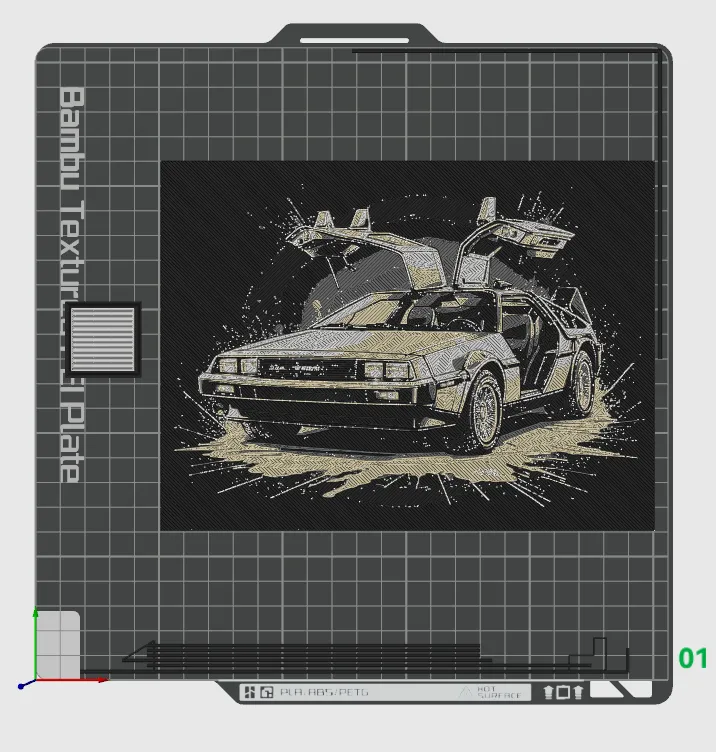 Hueforge Fan Art - Movie Car Series - DeLorean - Back to the Future Movies