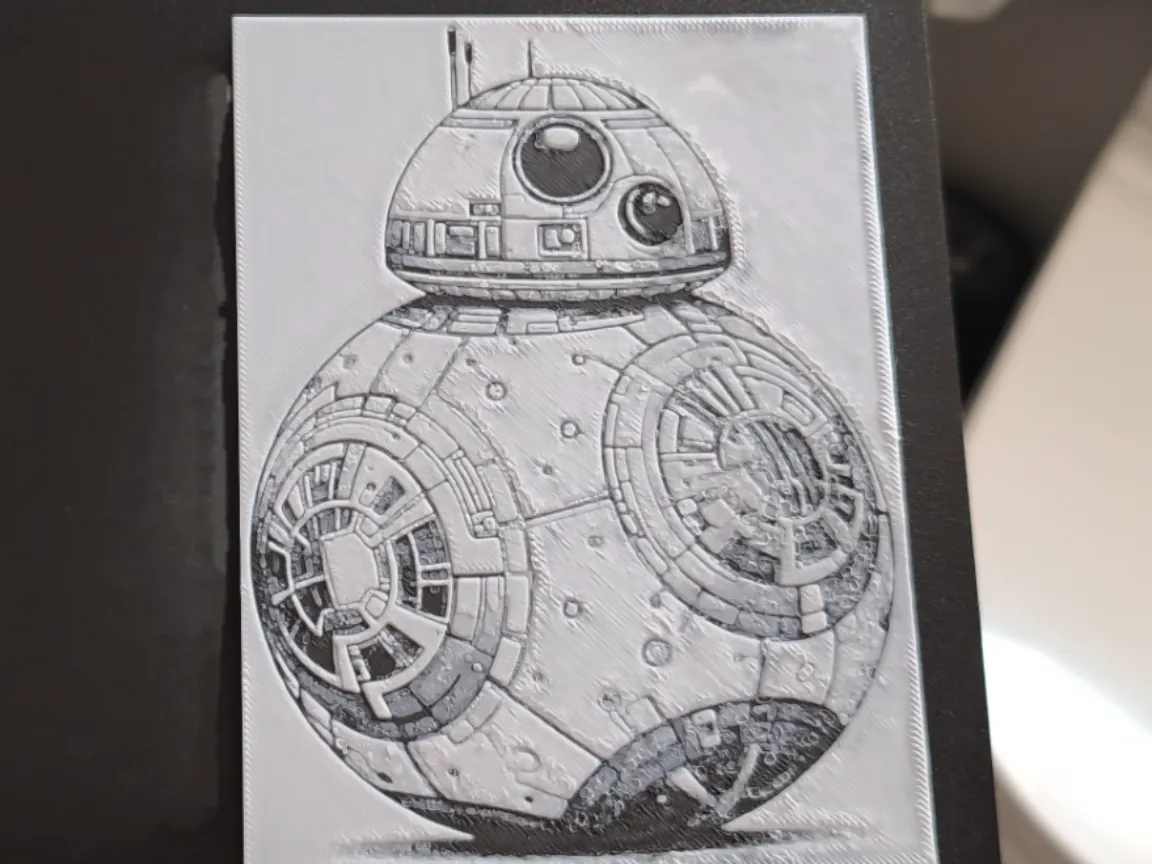 Hueforge BB8 en blanco y negro