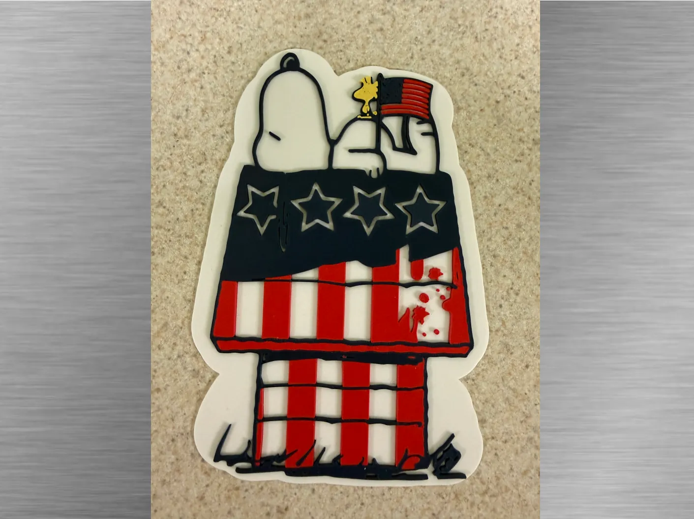Patriotic-Snoopy Chillin on top of house
