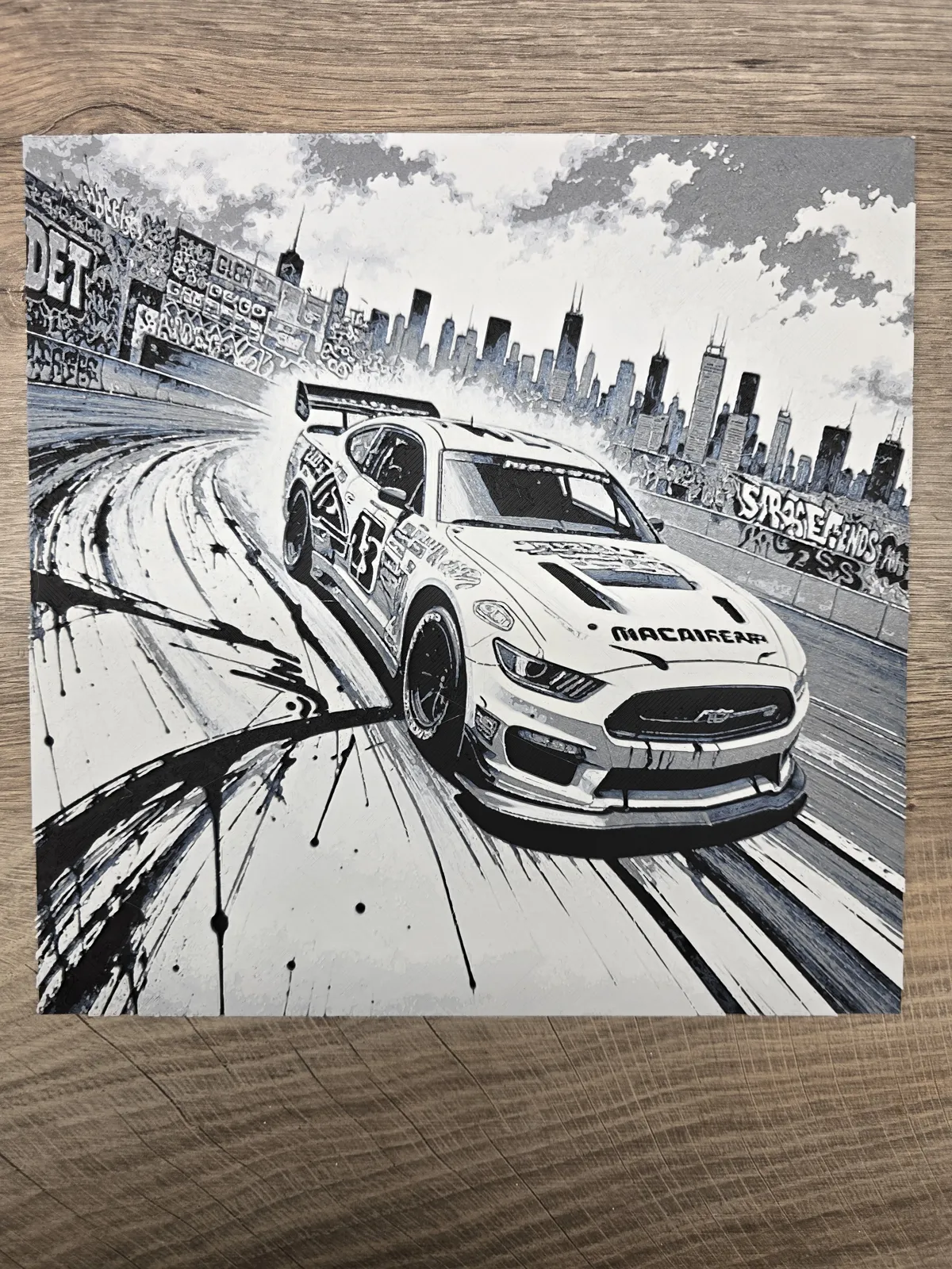 NASCAR line art - Hueforge