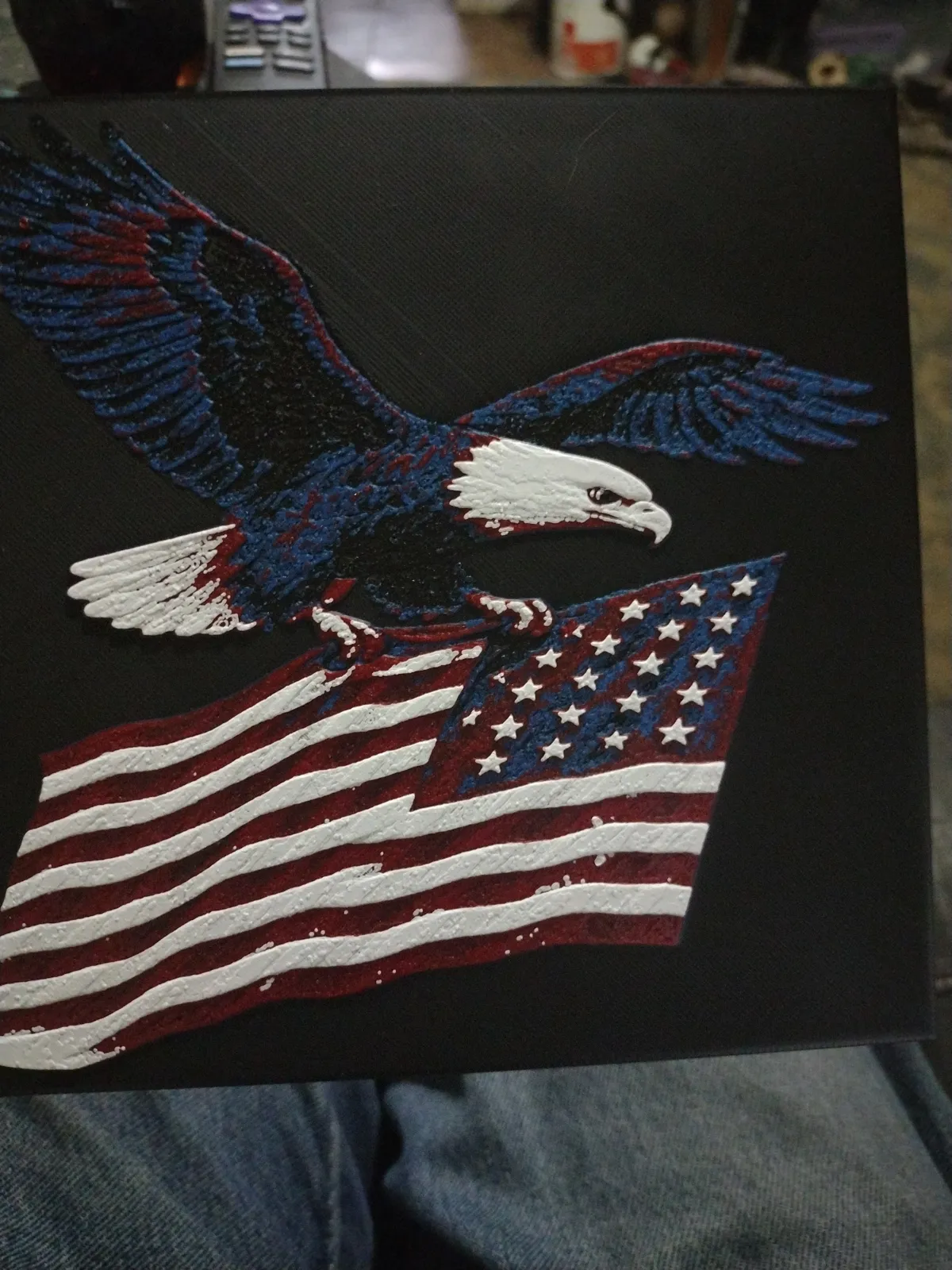 us flag with eagle hue forge