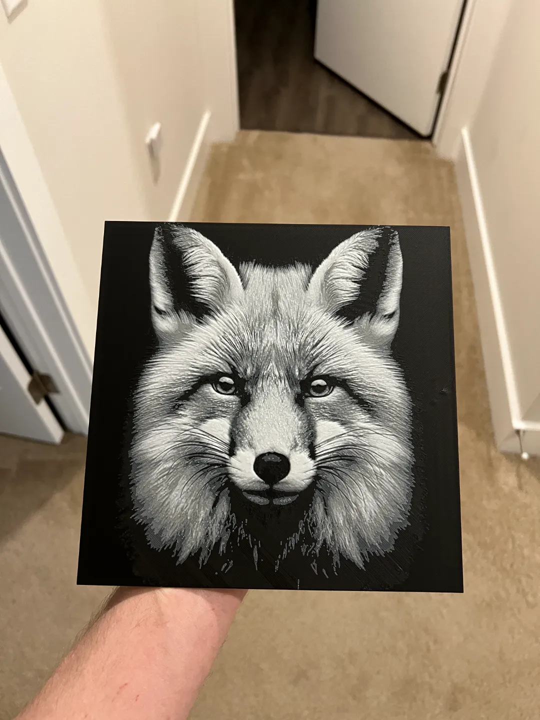 Fox Grayscale Art Hueforge