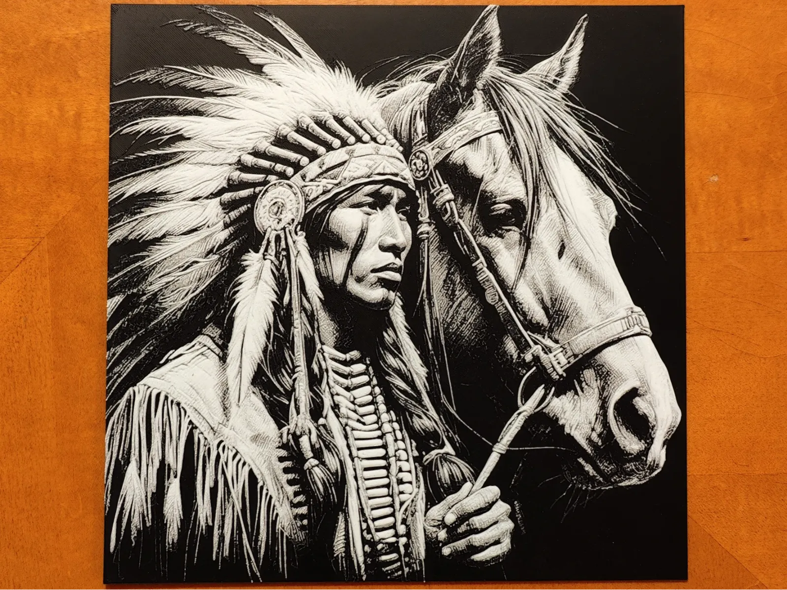 Native American - Horse - Hueforge