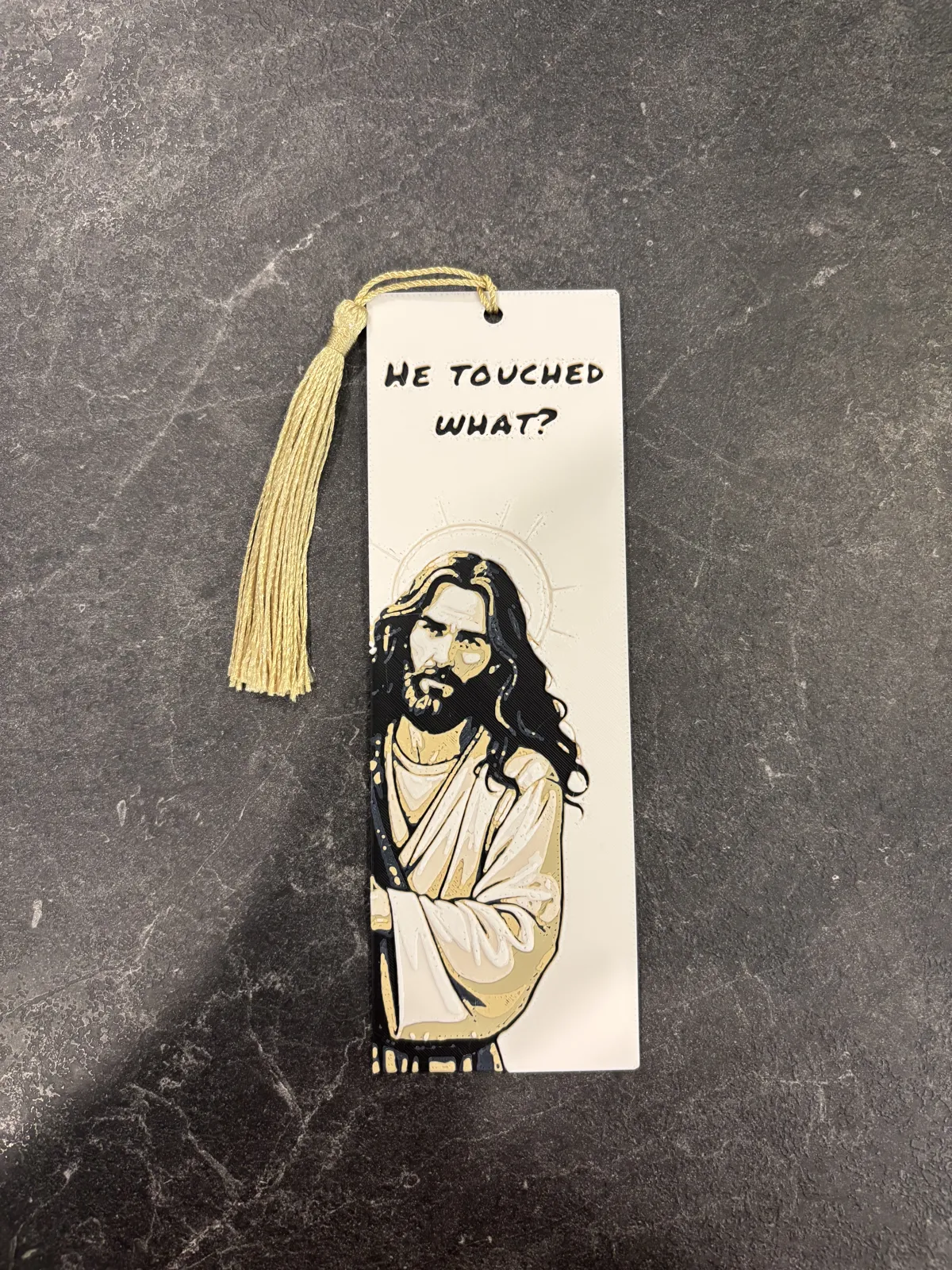Jesus is watching bookmarks hueforge