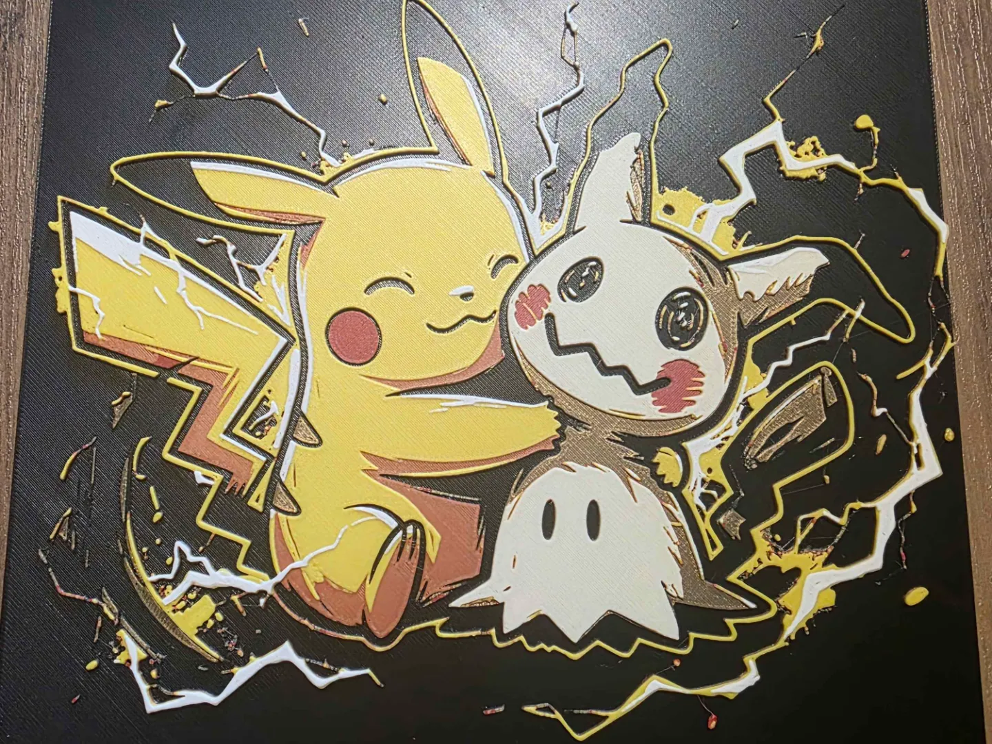 Pikachu & Mimikyu Best Friends Hug - HueForge