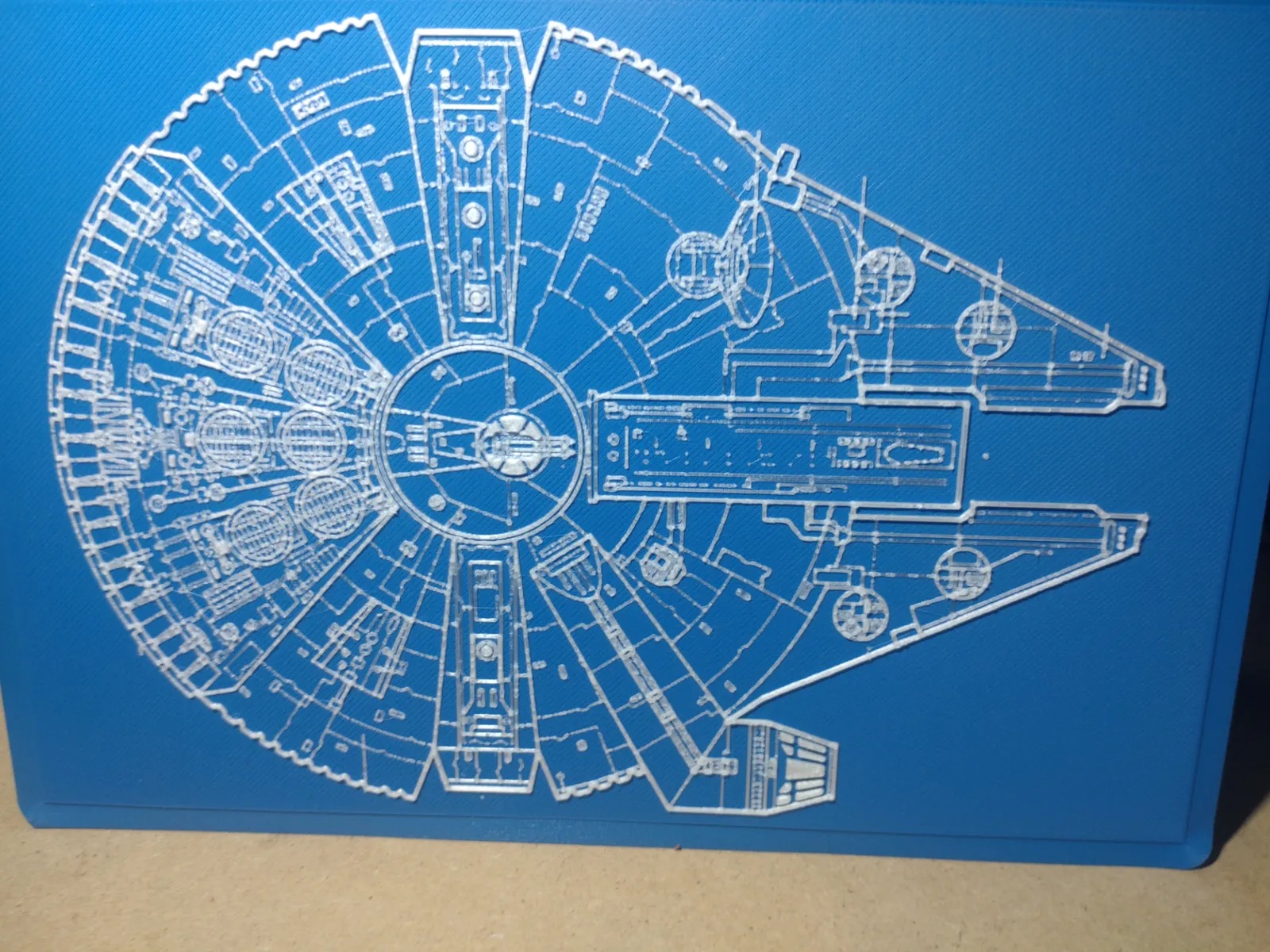 Millennium Falcon blue print HueForge