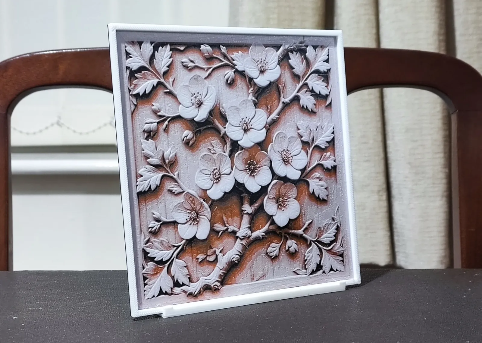 Carved Cherry Blossom - HueForge 3 Color