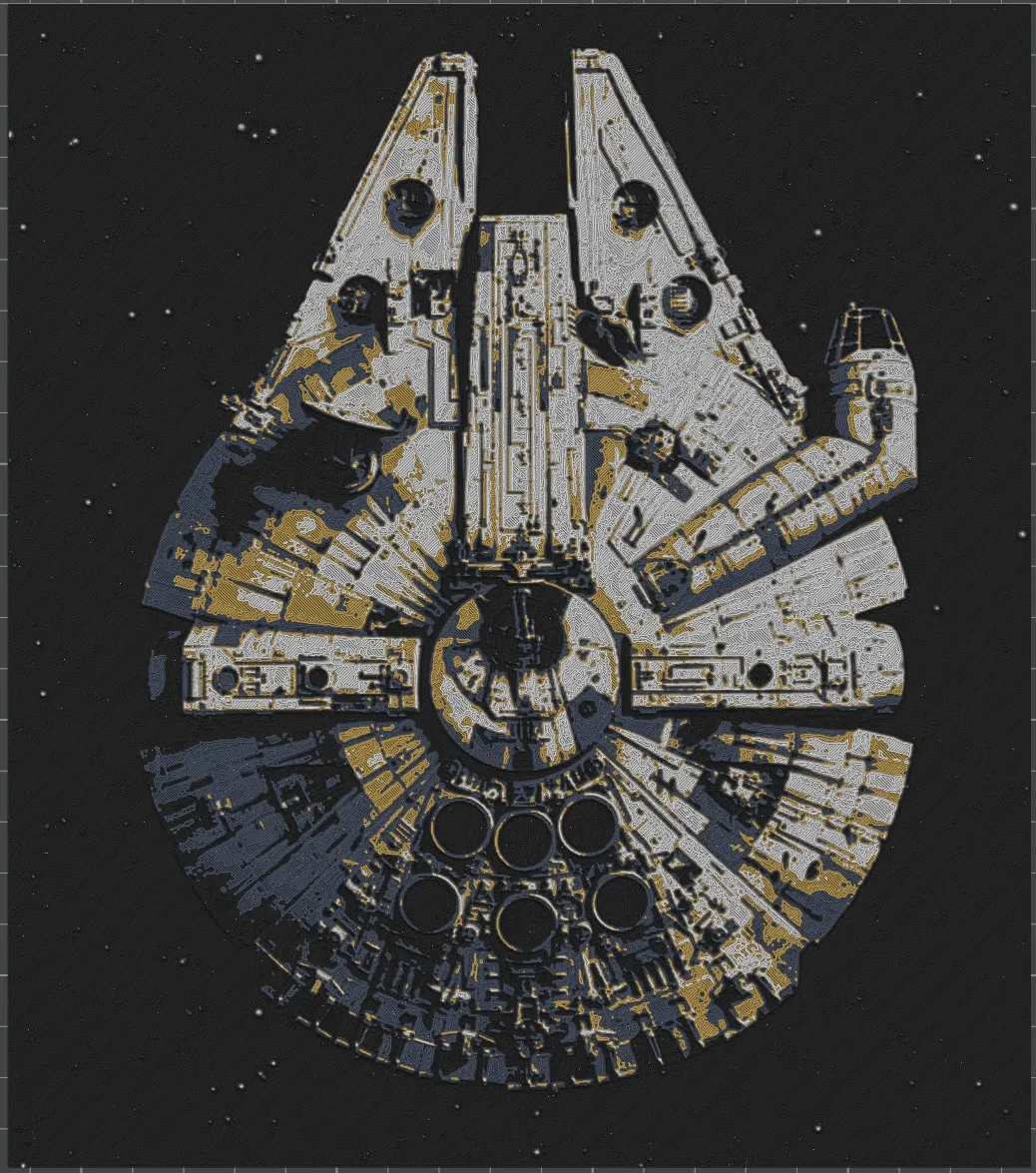 Hueforge - Star Wars - Millennium Falcon Top View