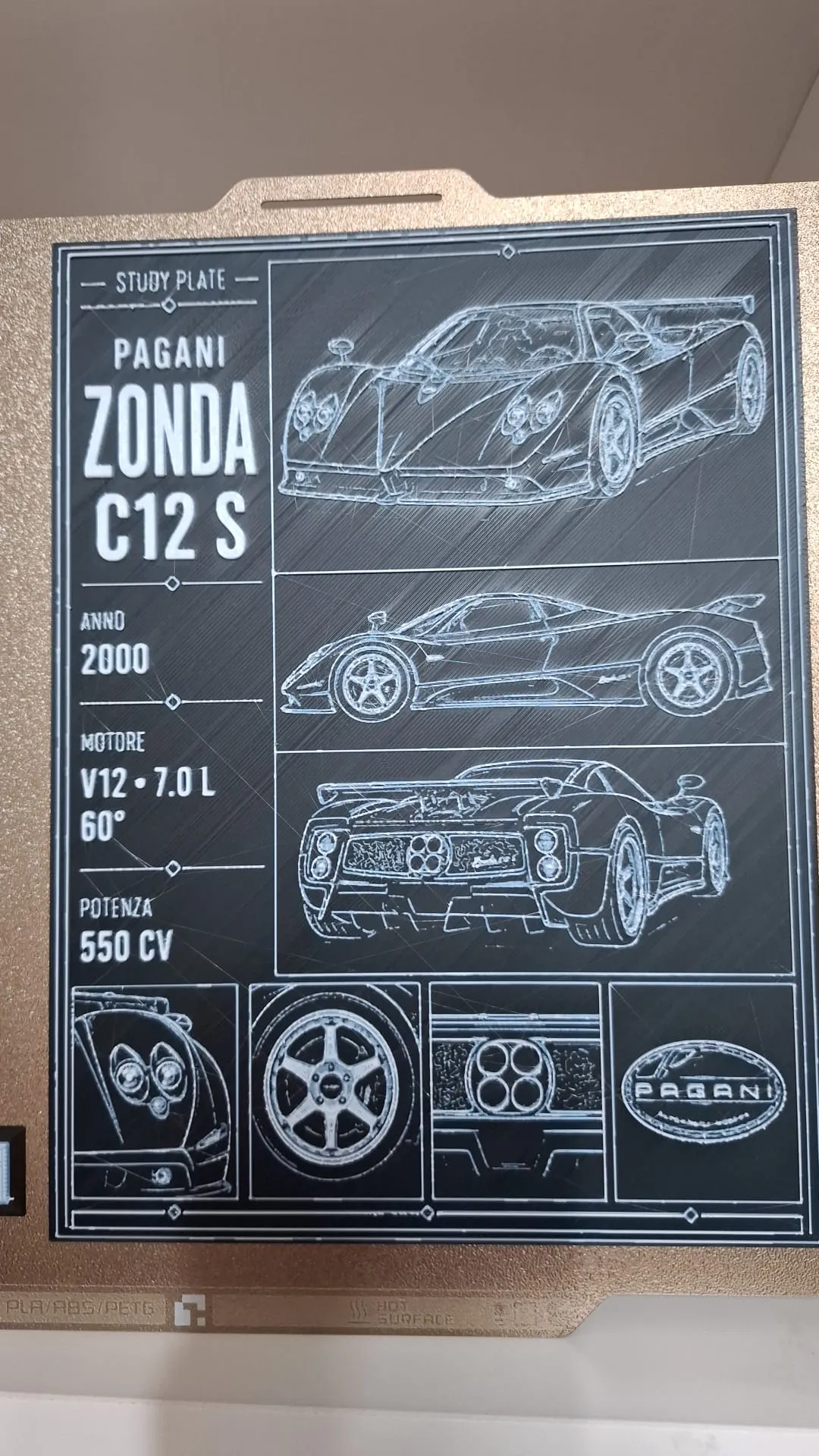 Pagani Zonda C12 S (2000)-study plate desing