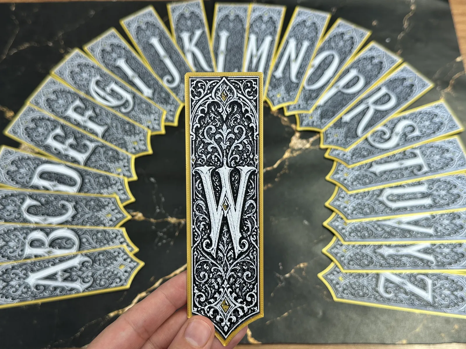 Gothic Letter W Bookmark - HueForge Alphabet