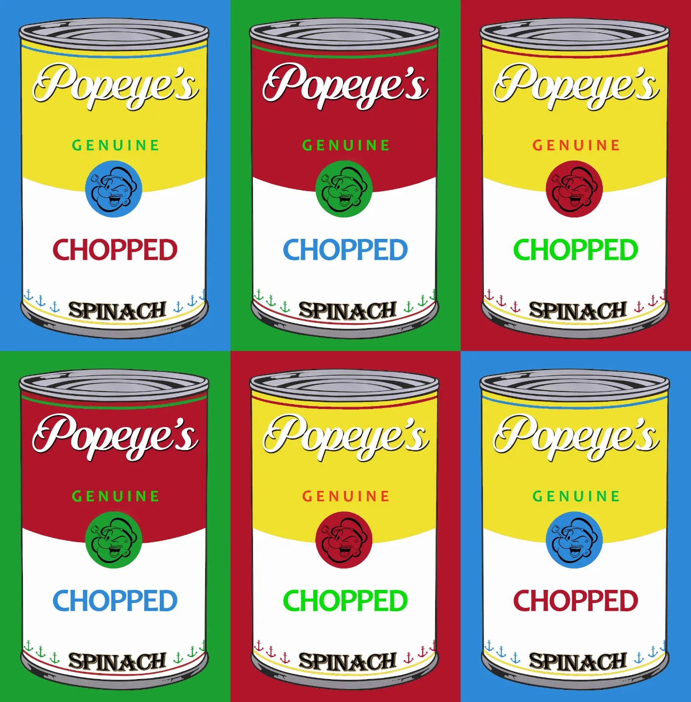 Popeye Spinach Pop art Hue Forge