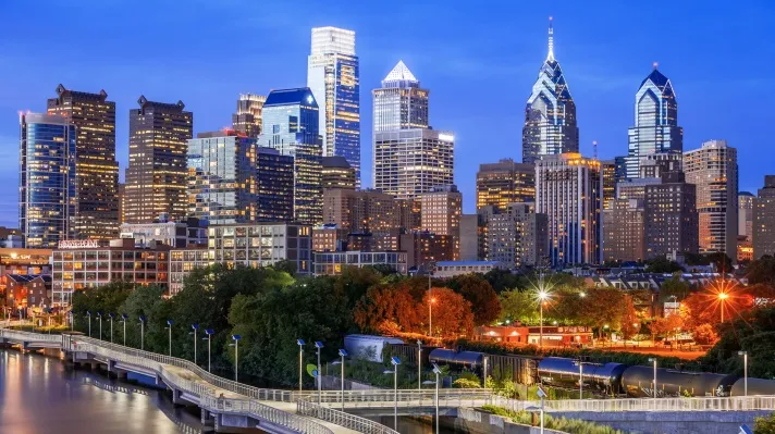 Hue Forge Philly Skyline Night