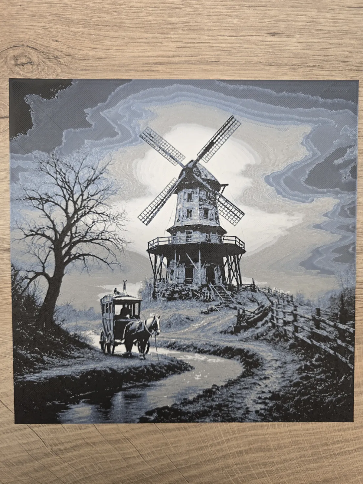 Windmühle mit Kutsche - Hueforge