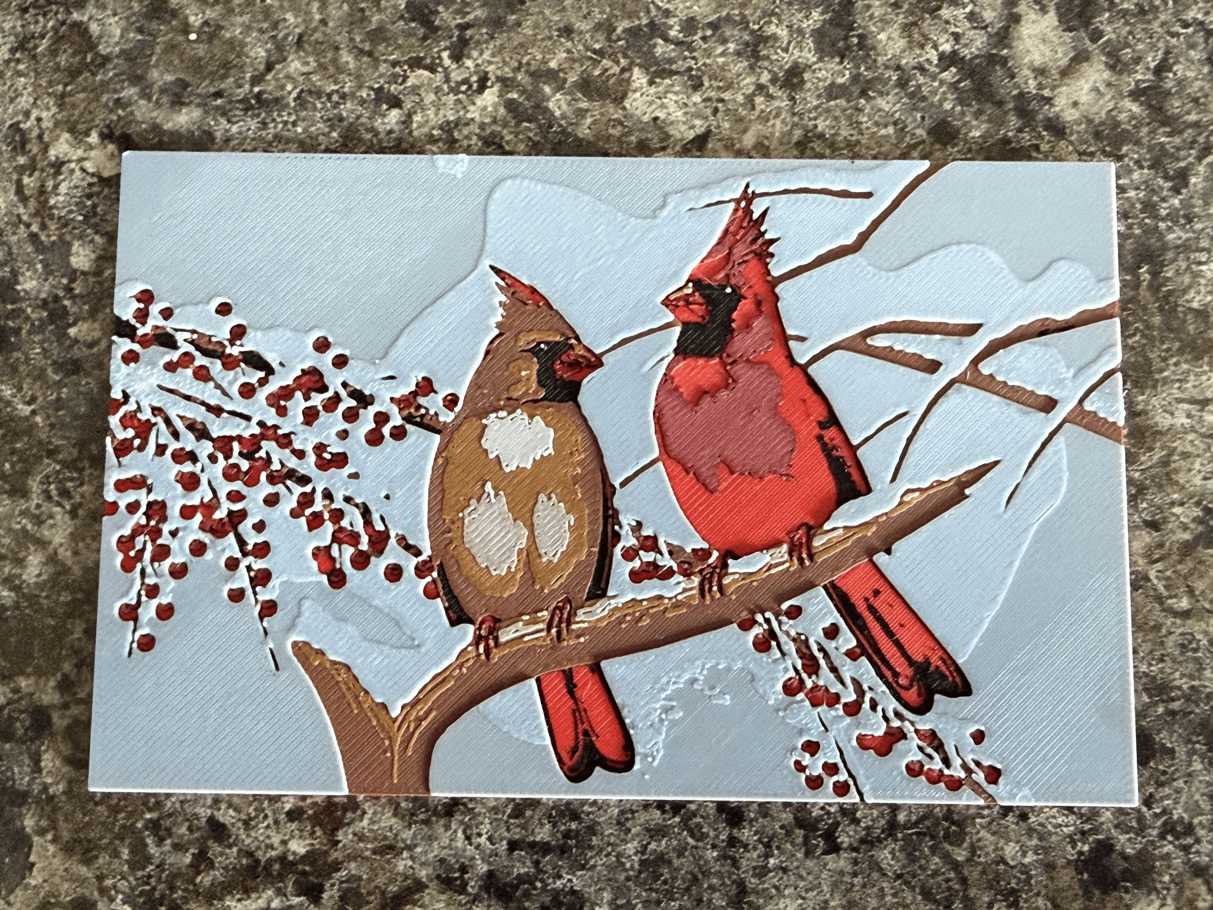Cardinals in the snow