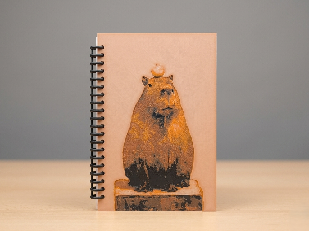 Cute Capybara with Orange Notebook Cover