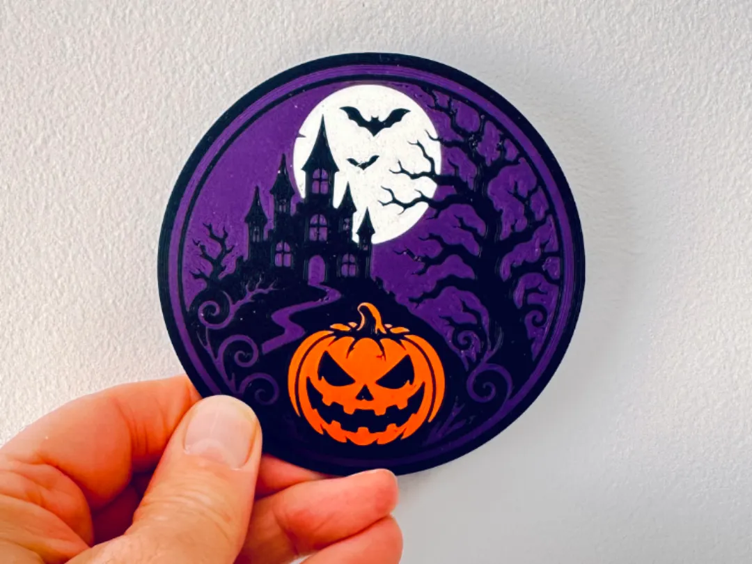 Haunted Castle & Jack-O’-Lantern Halloween Coaster