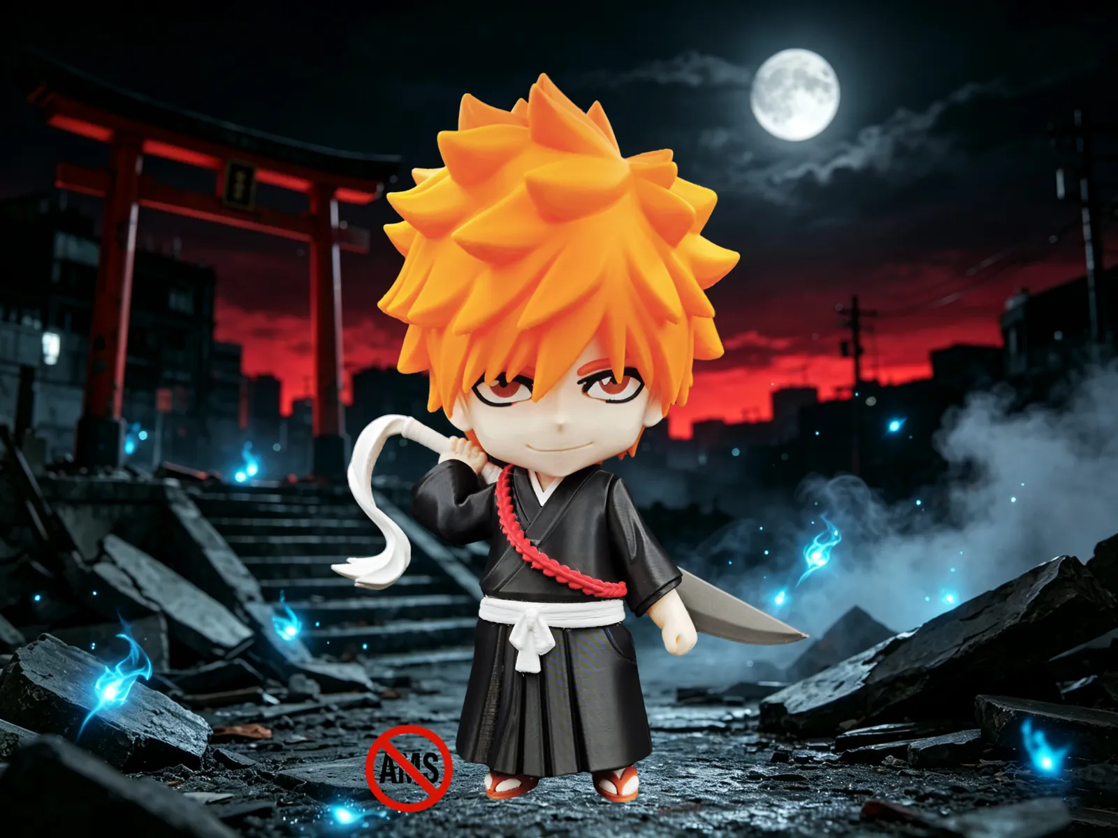 境界 死神 黑崎一护 久保带人 月牙天冲 天锁斩月 bleach 手办 模型 潮玩 拆件分色版本