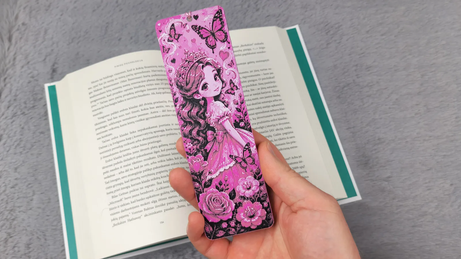 Pink Princess Butterfly HueForge Bookmark