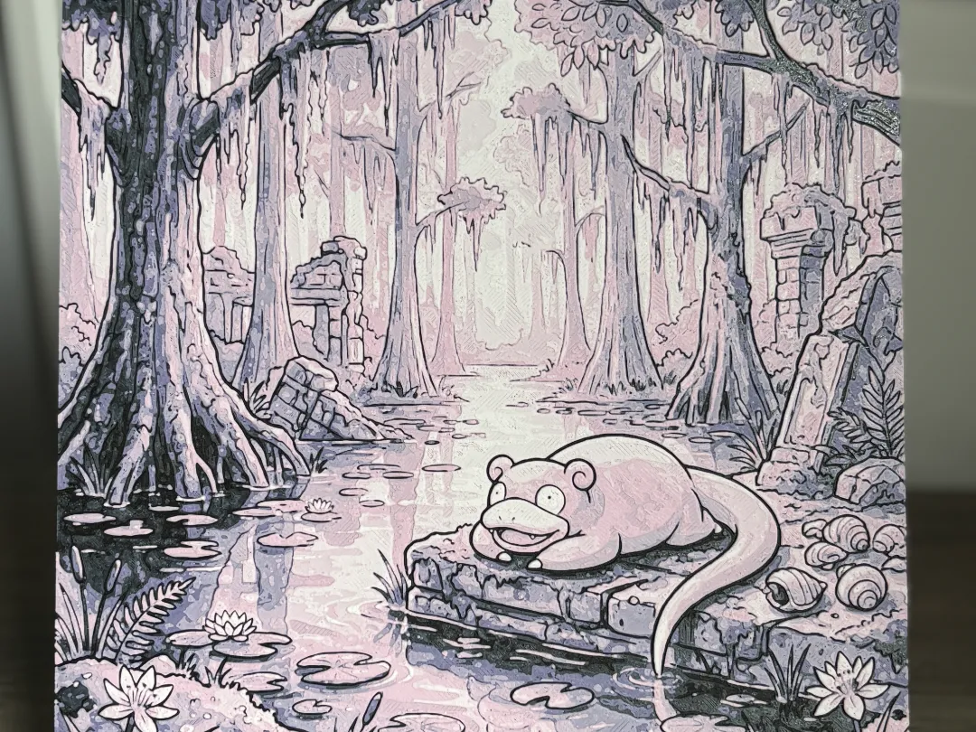 Slowpoke's Swamp – 3D Hueforge Pokémon Art