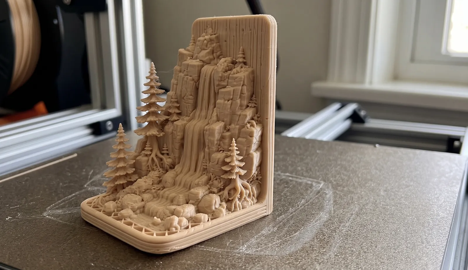 Waterfall Forest Bookend – Nature Book Holder