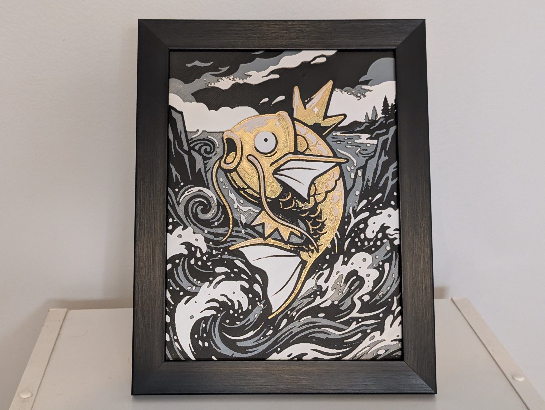 Shiny Magikarp Pokemon 6x8 Hueforge