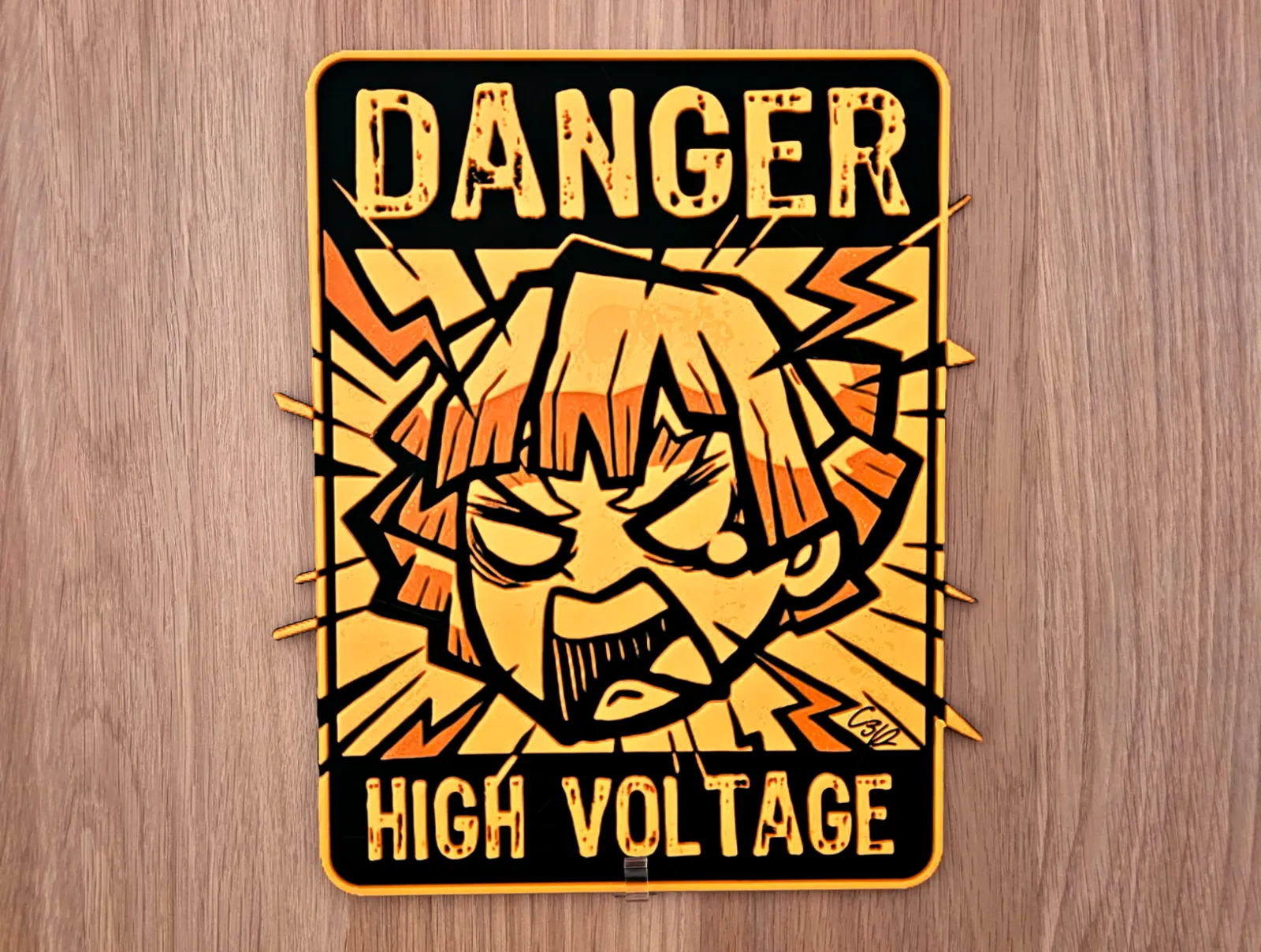 Zenitsu "HIGH VOLTAGE" - Door Poster (HueForge)