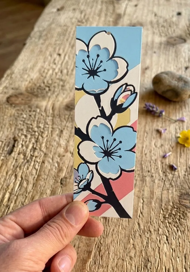 Floral Cherry Blossom Pop Bookmark - 15x5cm no ams