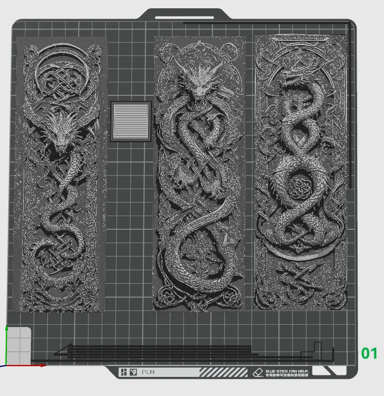 Celtic Dragon Knot Designs - Set of 3 Bookmarks