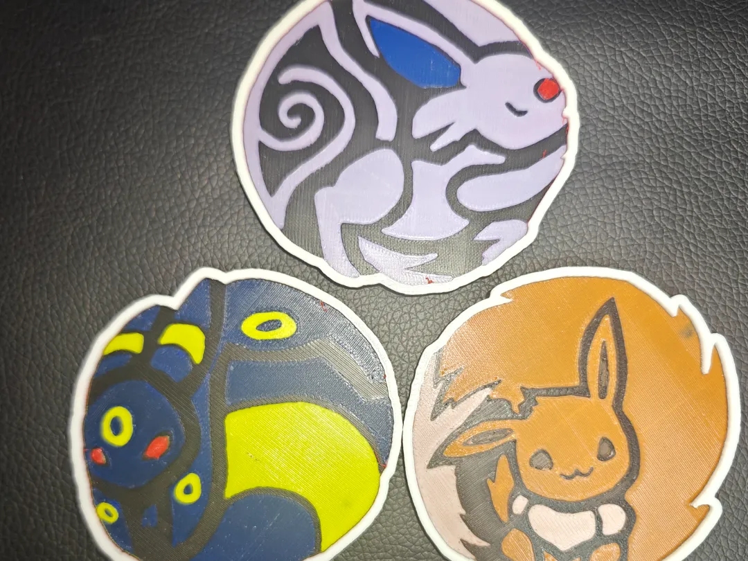 Eeveelution Eevee Umbreon Espeon coaster set 1/3