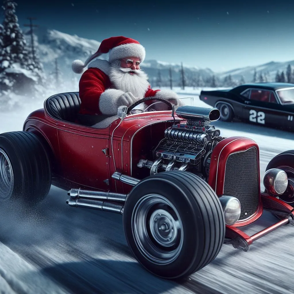 Santa's hotrod - Hueforge