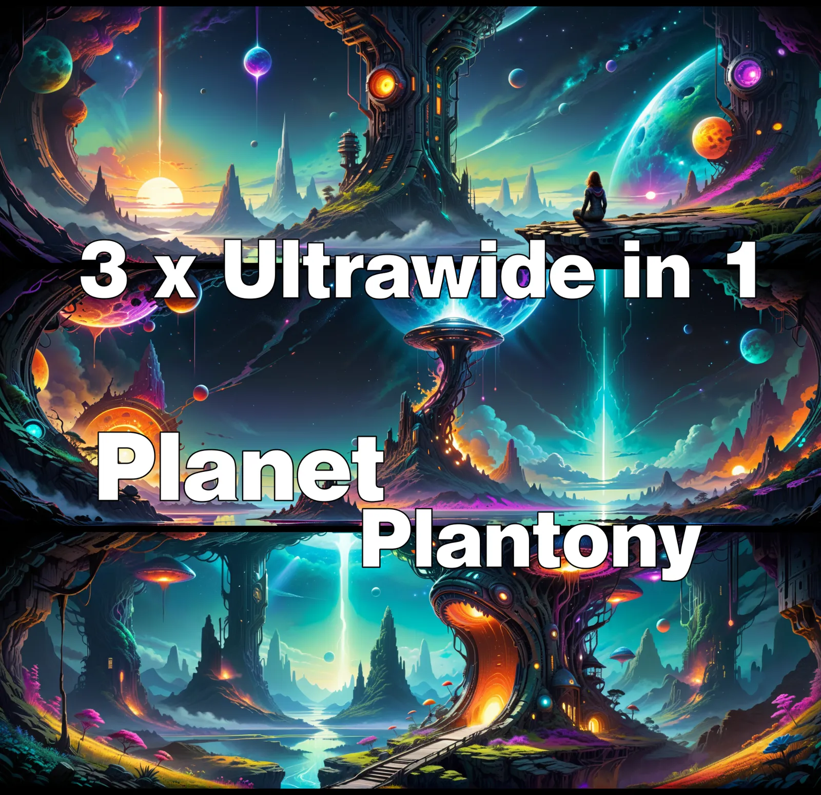 3 In 1 Ultrawide Art Pieces : Planet Plantony