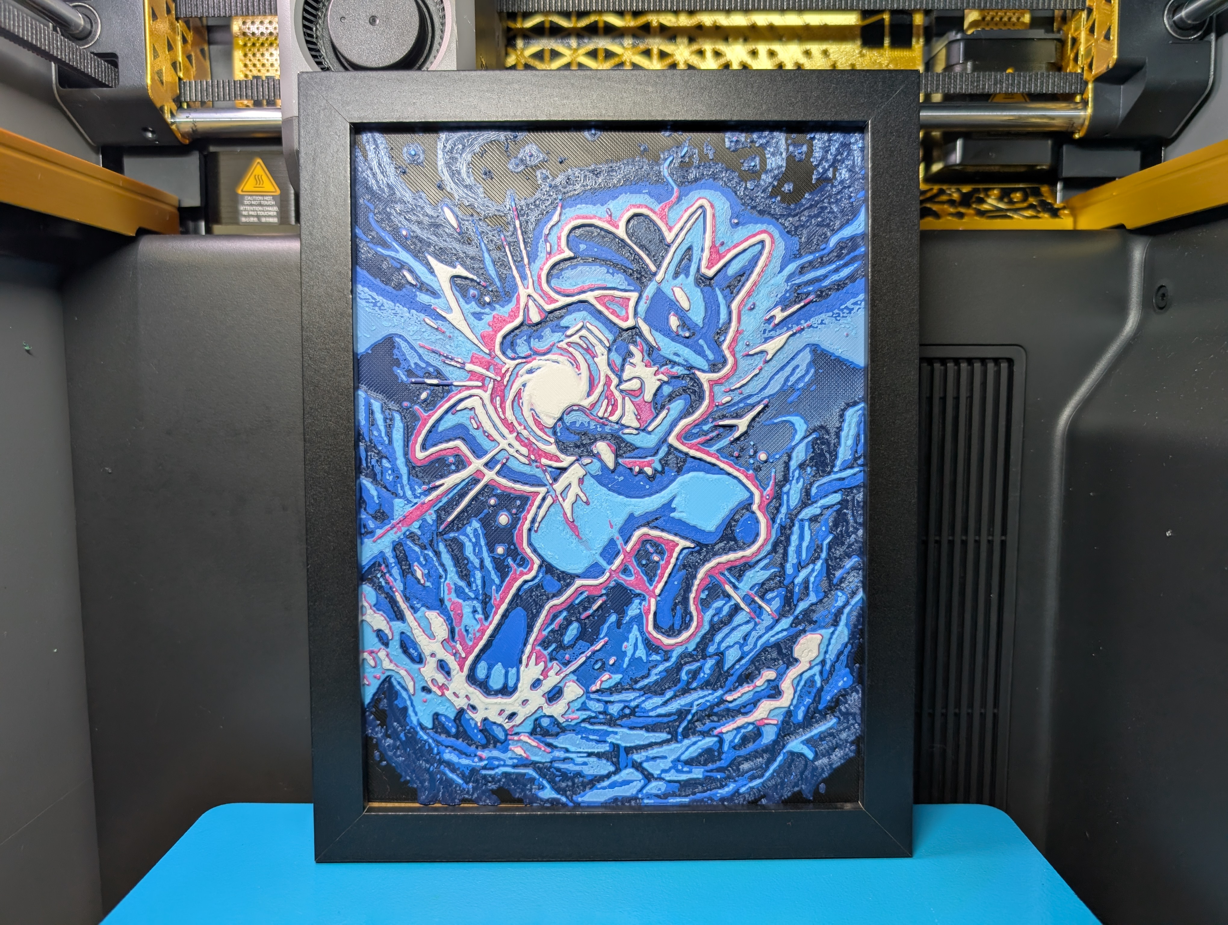 Lucario Pokemon 6x8 Hueforge Multicolor 3D Decor