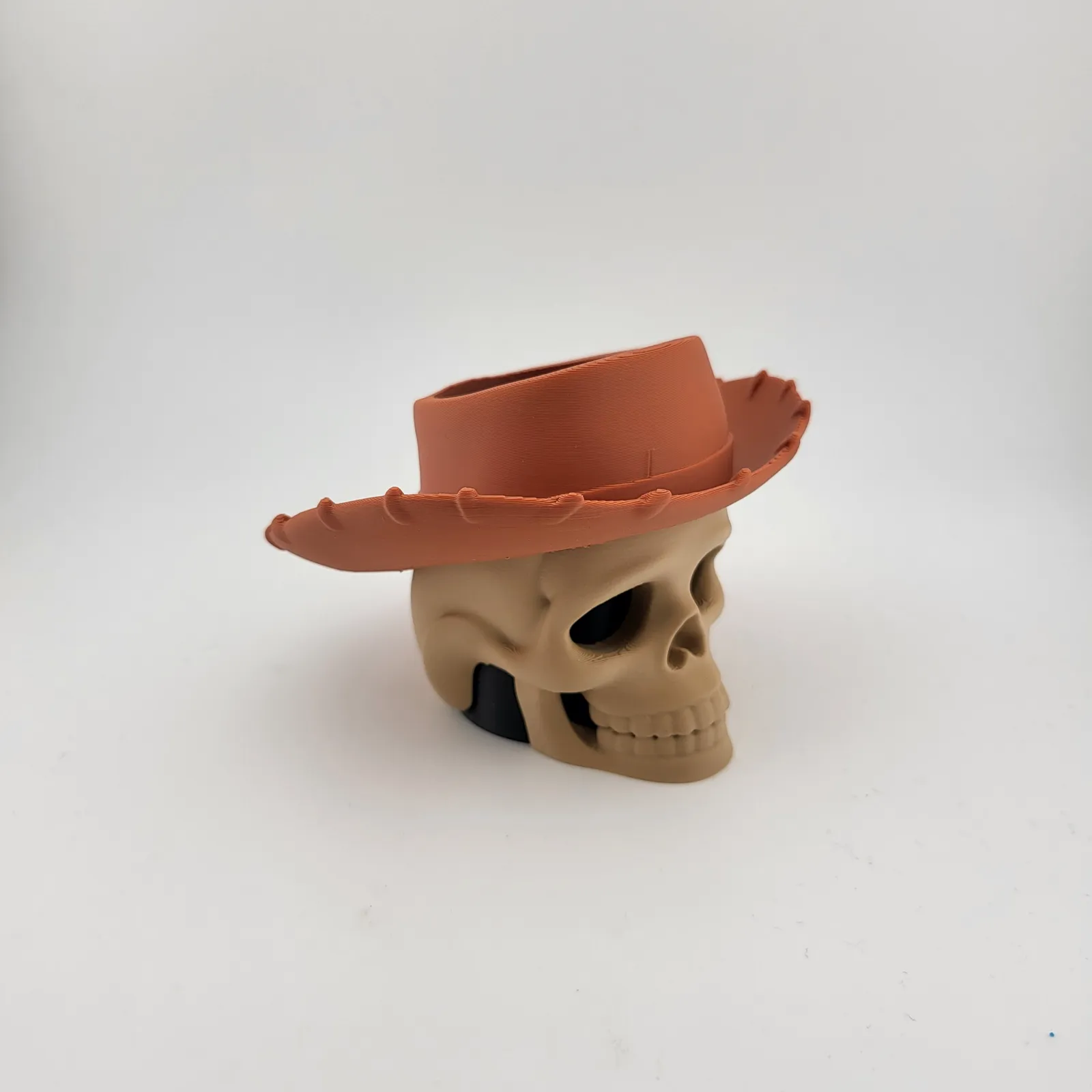 Woody Skull Hat Pen Holder | Desk Organizer