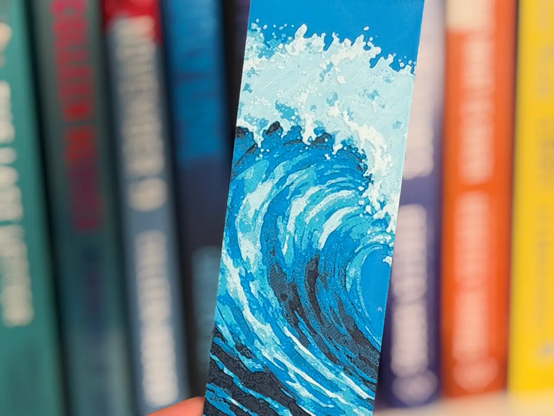 Ocean Wave HueForge Bookmark