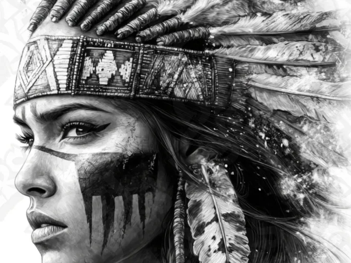 Native American Woman Hueforge 200x400