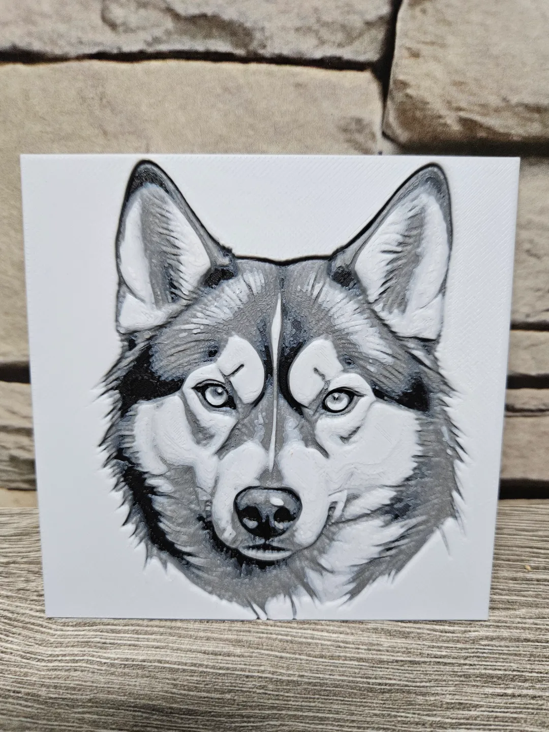 Husky in HueForge Black and White