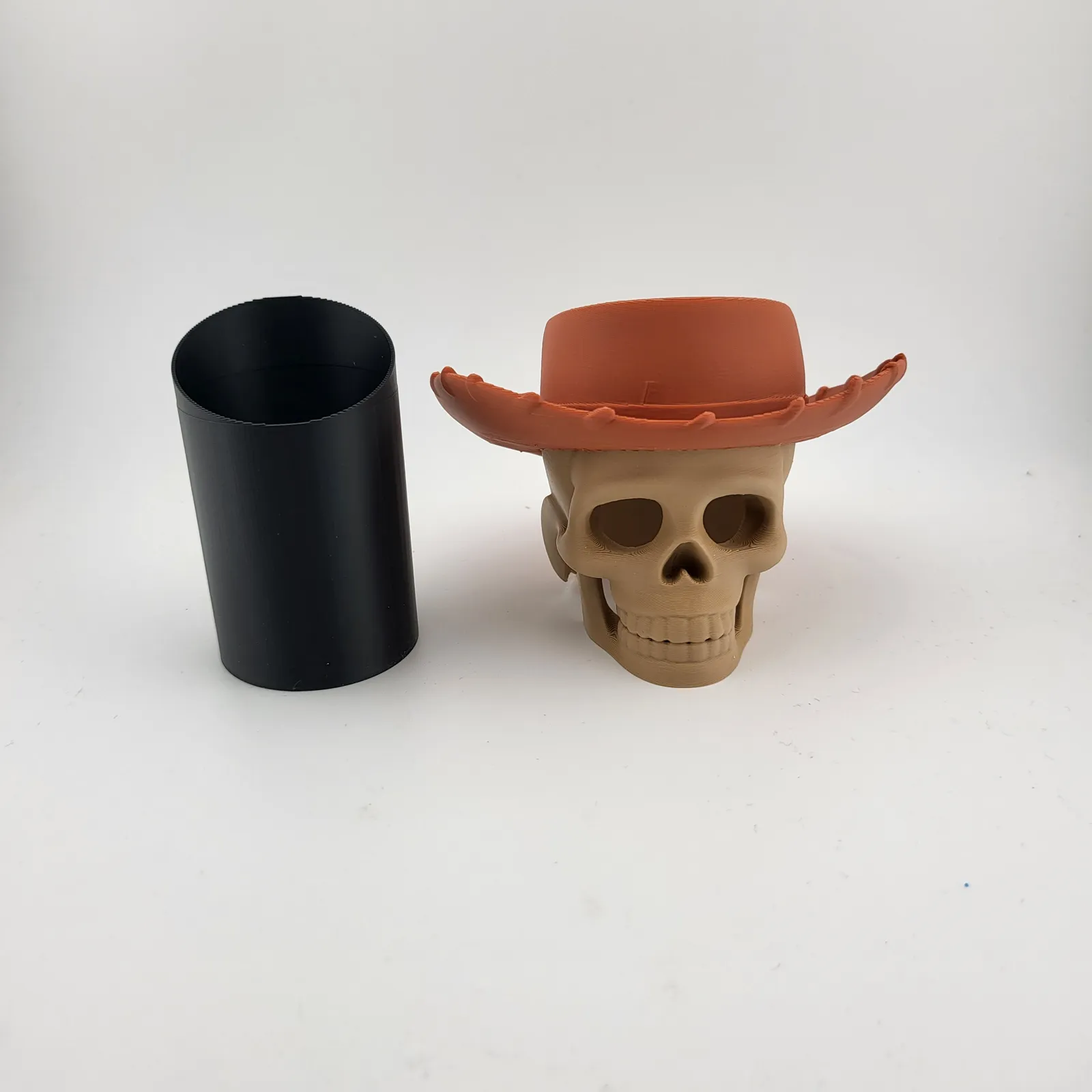 Woody Skull Hat Pen Holder | Desk Organizer