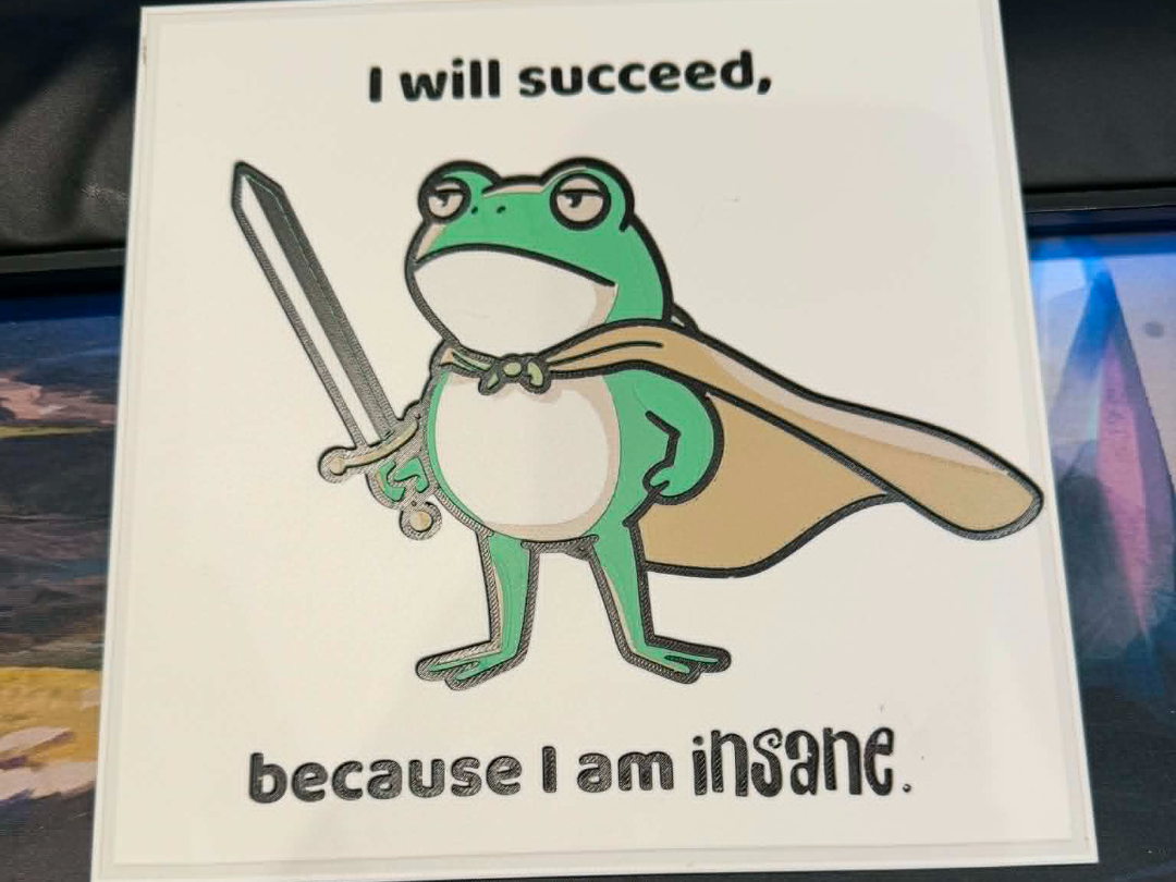I will succeed because I'm insane -Frog Warrior 4c
