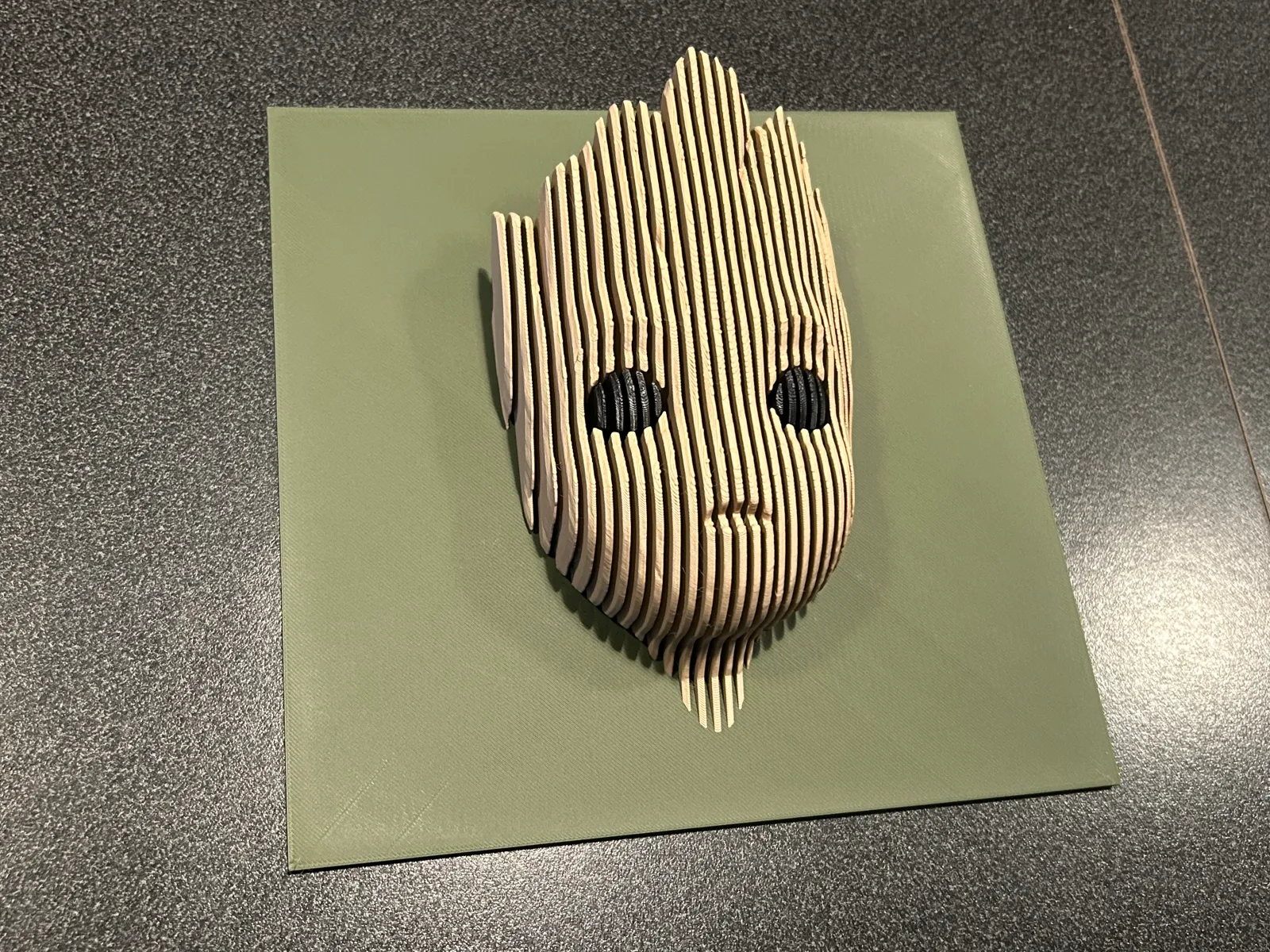 Groot layered sculpture black eyes