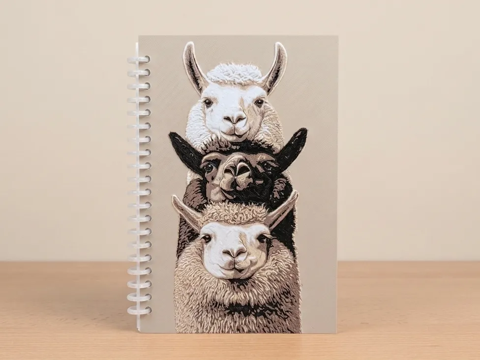 Cute Cartoon Alpacas Notebook Cover
