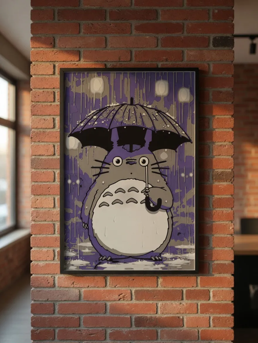 Totoro Rain Night
